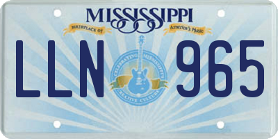 MS license plate LLN965