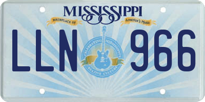 MS license plate LLN966
