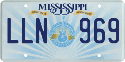 MS license plate LLN969
