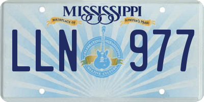 MS license plate LLN977