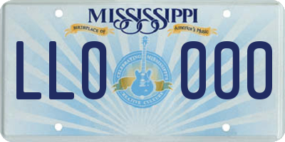 MS license plate LLO000