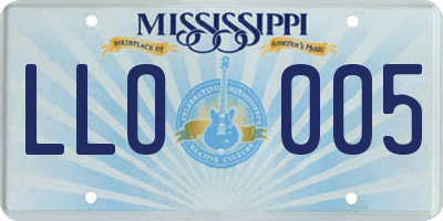 MS license plate LLO005