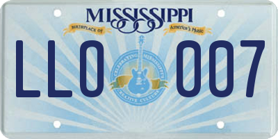 MS license plate LLO007