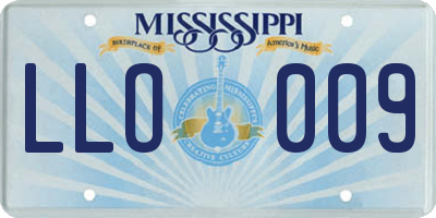 MS license plate LLO009