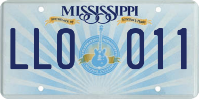 MS license plate LLO011