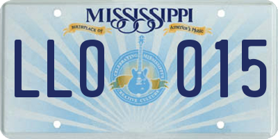 MS license plate LLO015