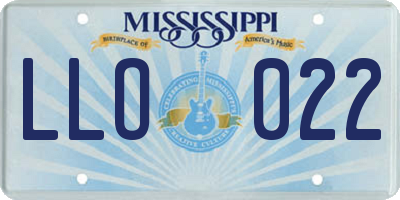 MS license plate LLO022