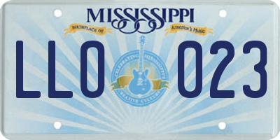 MS license plate LLO023
