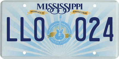 MS license plate LLO024