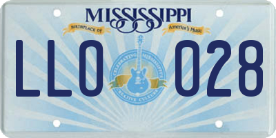 MS license plate LLO028