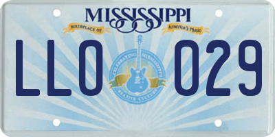 MS license plate LLO029