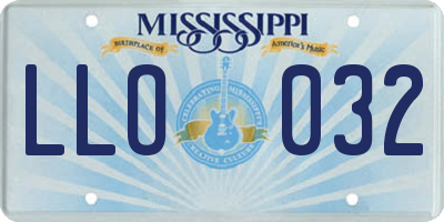 MS license plate LLO032