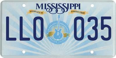 MS license plate LLO035