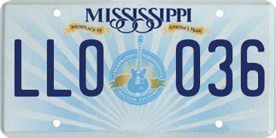 MS license plate LLO036