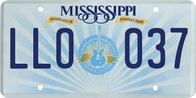 MS license plate LLO037