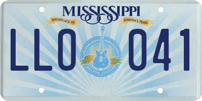 MS license plate LLO041