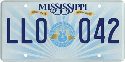 MS license plate LLO042