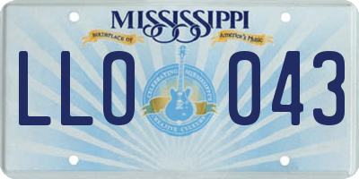 MS license plate LLO043