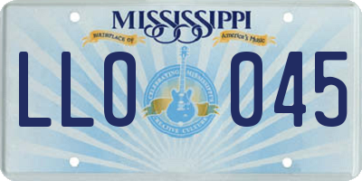 MS license plate LLO045