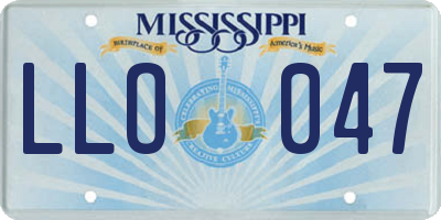 MS license plate LLO047