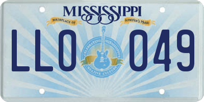 MS license plate LLO049