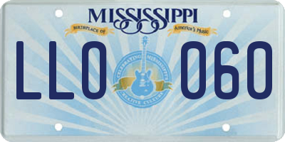 MS license plate LLO060