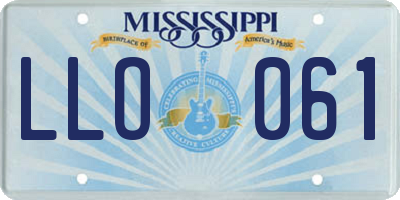 MS license plate LLO061