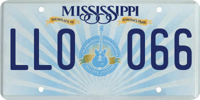 MS license plate LLO066
