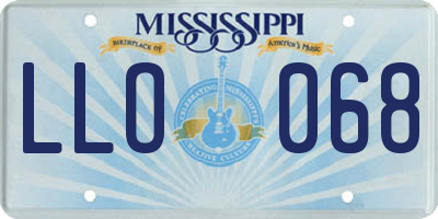 MS license plate LLO068