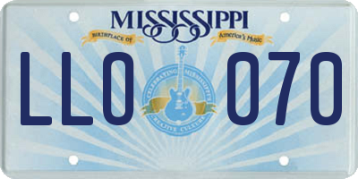 MS license plate LLO070