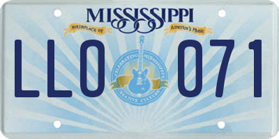 MS license plate LLO071