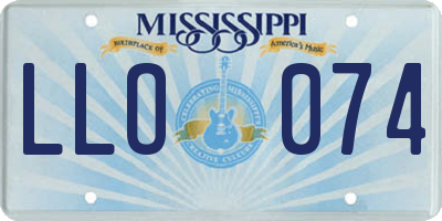 MS license plate LLO074
