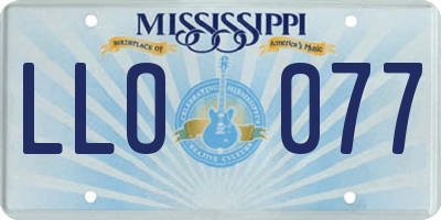 MS license plate LLO077