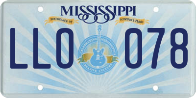MS license plate LLO078