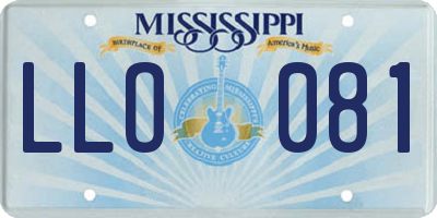 MS license plate LLO081
