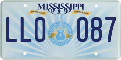 MS license plate LLO087