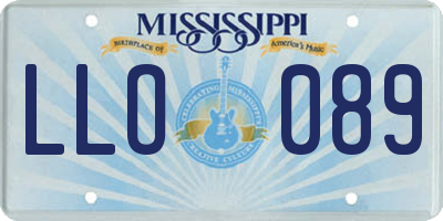 MS license plate LLO089
