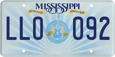 MS license plate LLO092
