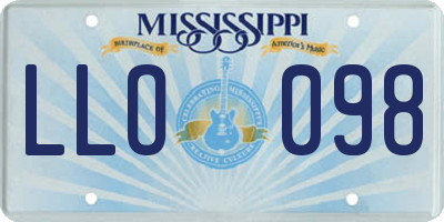 MS license plate LLO098