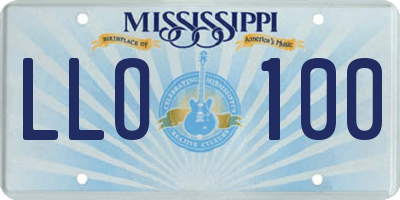 MS license plate LLO100