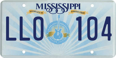 MS license plate LLO104