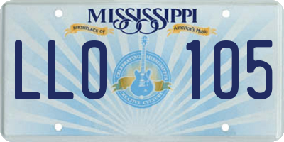 MS license plate LLO105