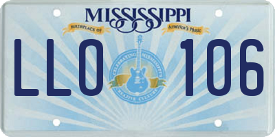 MS license plate LLO106