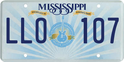 MS license plate LLO107