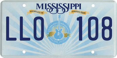 MS license plate LLO108