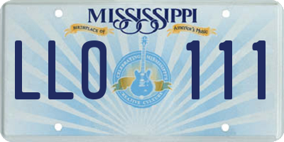 MS license plate LLO111