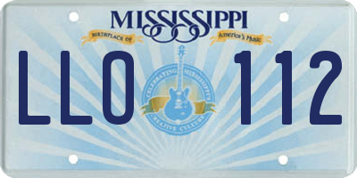 MS license plate LLO112