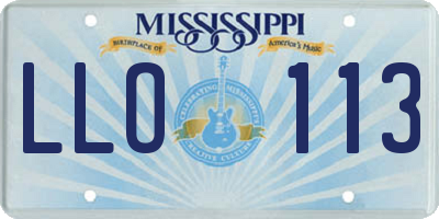 MS license plate LLO113