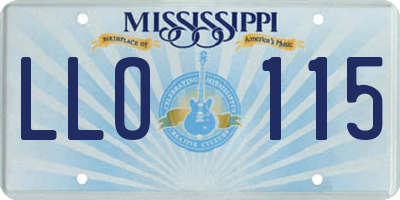 MS license plate LLO115