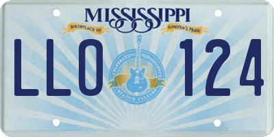 MS license plate LLO124
